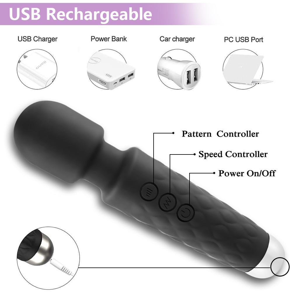 20 Speed Powerful Clitoris Vibrator for Women AV Magic Wand G-Spot Massager Clit Stimulator Female Masturbator Adults Sex Toys