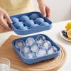 3D Football Shape Silicone Ice Cube Mold,9 Grid Reusable Ice Ball Maker with Lid for Whiskey Cocktail Drinks,Camping ice cube