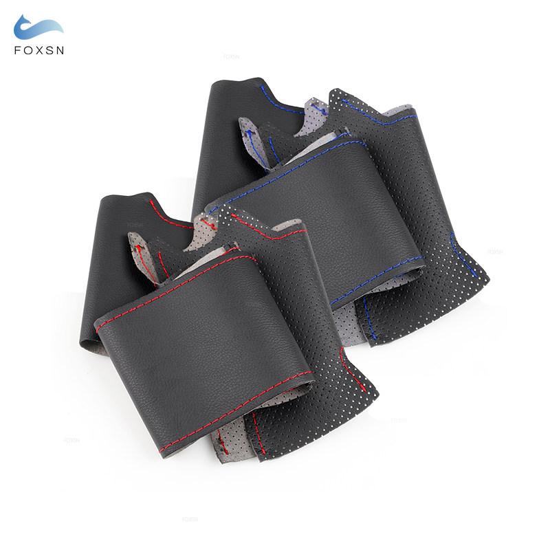 Плетеный руль для Ford Focus 3 2012 C-MAX 2011 KUGA Escape 2013 2014 2015 2016, кожаный чехол на руль, сшитый вручную