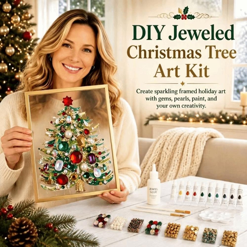 1 Set Gem Art Christmas Tree Art Kit DIY Holiday Craft Kit Tree Decoration Kit Christmas Crafting