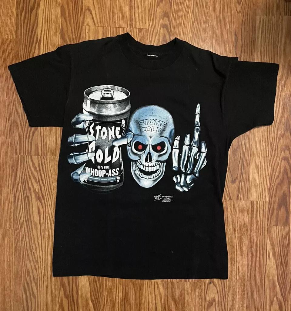 Stone Cold Steve Austin 1998 Whoop Ass Репринт Футболка Рестлинг Ретро Винтаж S