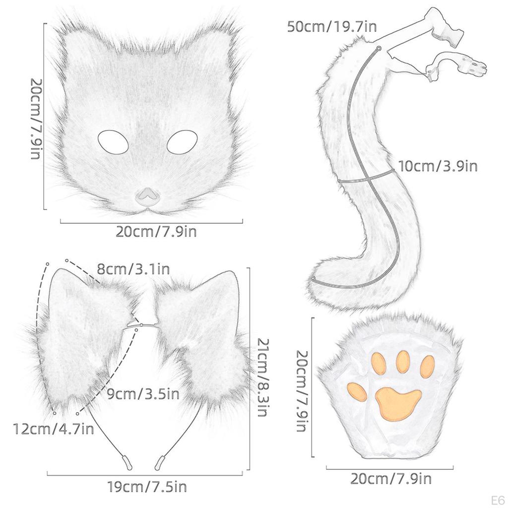 Маска и хвост в наборе для костюмированной вечеринки «Кошка для ролевой игры», «Карнавал», «Выпускной», «Ночной клуб»