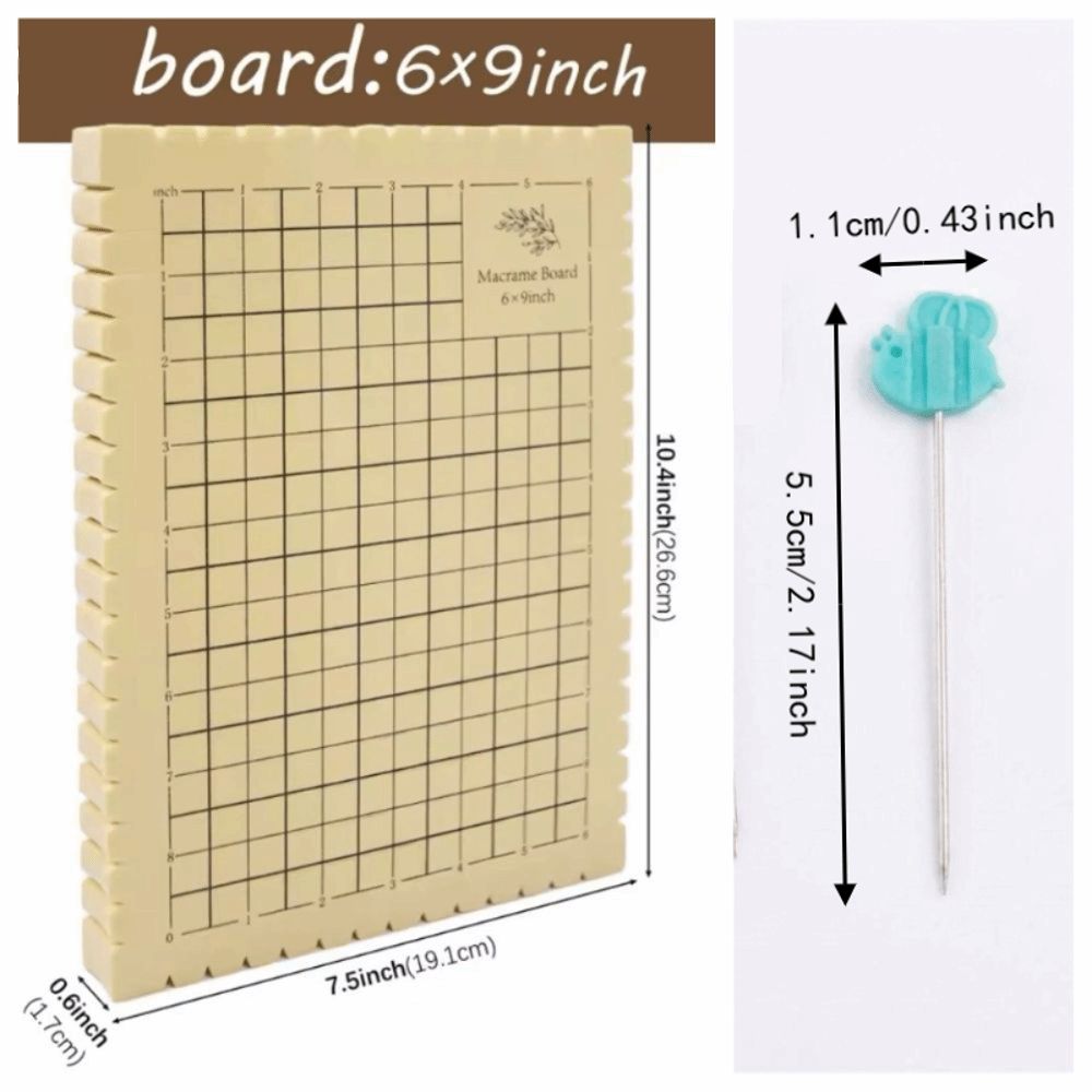 16x24cm Macrame Board and Pins Kit 6x9in Knotting Board DIY Craft Grid Board Bracelet Making