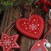 Christmas Tree Embellishments Wooden Pendant, Vintage Cartoon Ornament with Lanyards, Santa Claus Elk Snowflakes Lightweight Pendant for Holiday Home