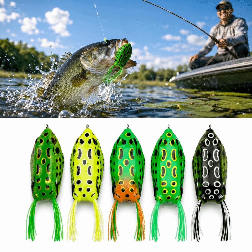 5PCS 5.5cm 12g Frog Crankbait Lures PVC Fishing Baits Durable Topwater Frog Lures  For Snakehead