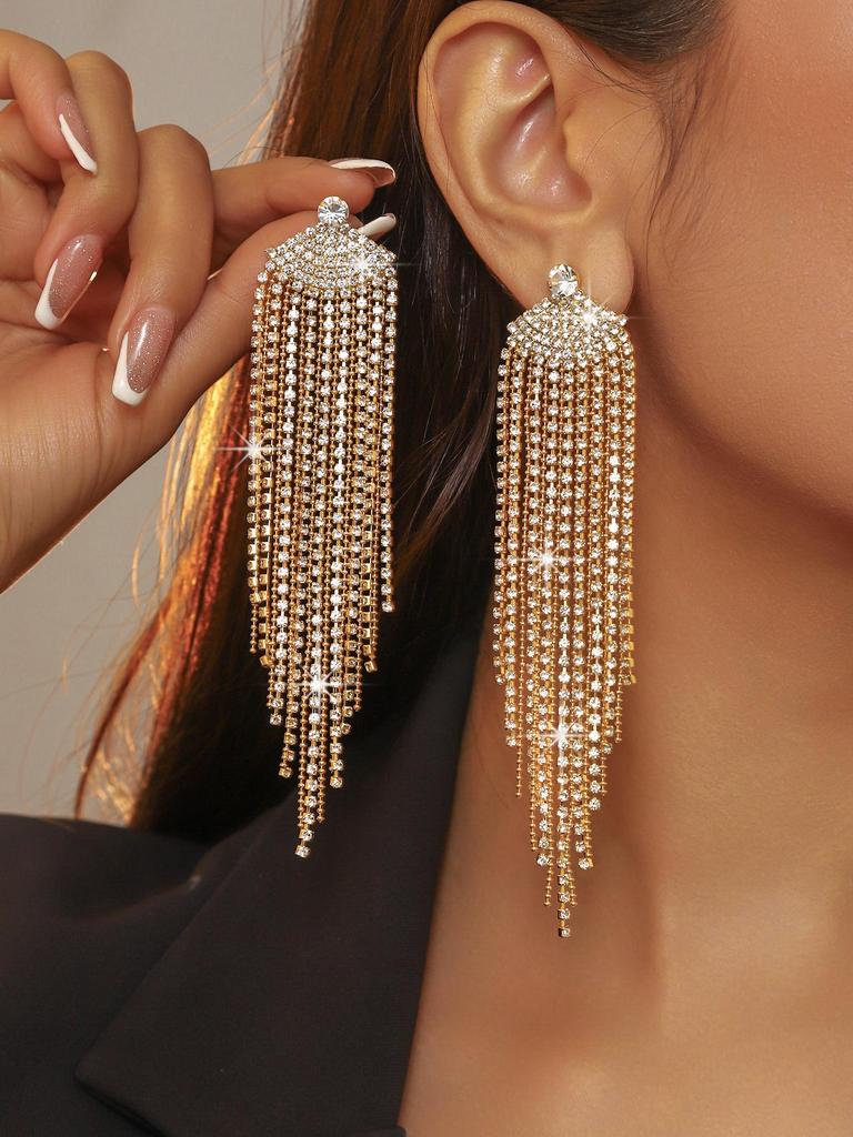 Роскошные клипсы-кисточки со стразами для женщин - Свадебные аксессуары