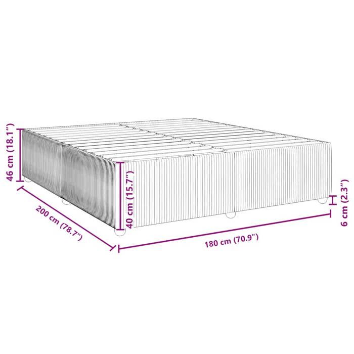 VidaXL Cadre de lit sans matelas gris foncé 180x200 cm tissu 3284957