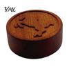Natural Fragrance Diffuser for Office Wooden Essential Oil Diffuser, Cat Paw Horse Engraved Pattern, Round Decorative Wood Craft Ornament Wood,