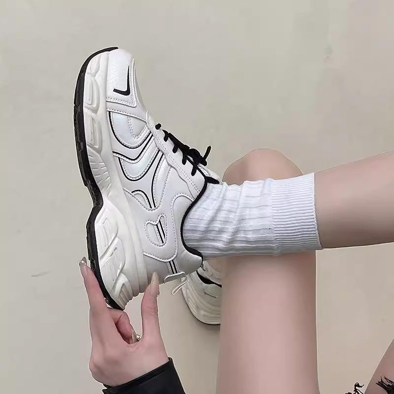 Popular Versatile Platform Dad Shoes Women's Spring and Autumn Small Men Increase In Height 2025 New Super Fire Fried Street Sports and Leisure Shoes