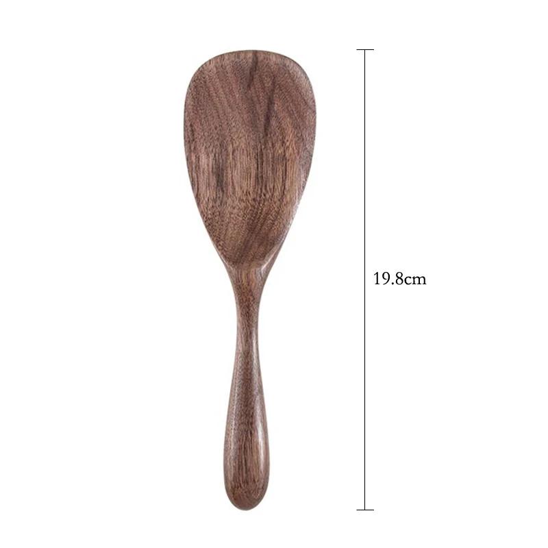 Rice Spoon Black Walnut Wood Spoon Rice Scooper Paddle Kitchen Cooking Spoon Spatula Potato Serving Scoop Quality Wooden Utensil