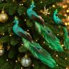 Long Tail Christmas Peacock Ornaments Simulation Foam Peacock Xmas Tree Decoration