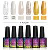 Набор гель-лаков PHOENIXY 8 мл, 4/6 шт., полуперманентные гибридные лаки с УФ-замачиванием для маникюра, базовое верхнее покрытие