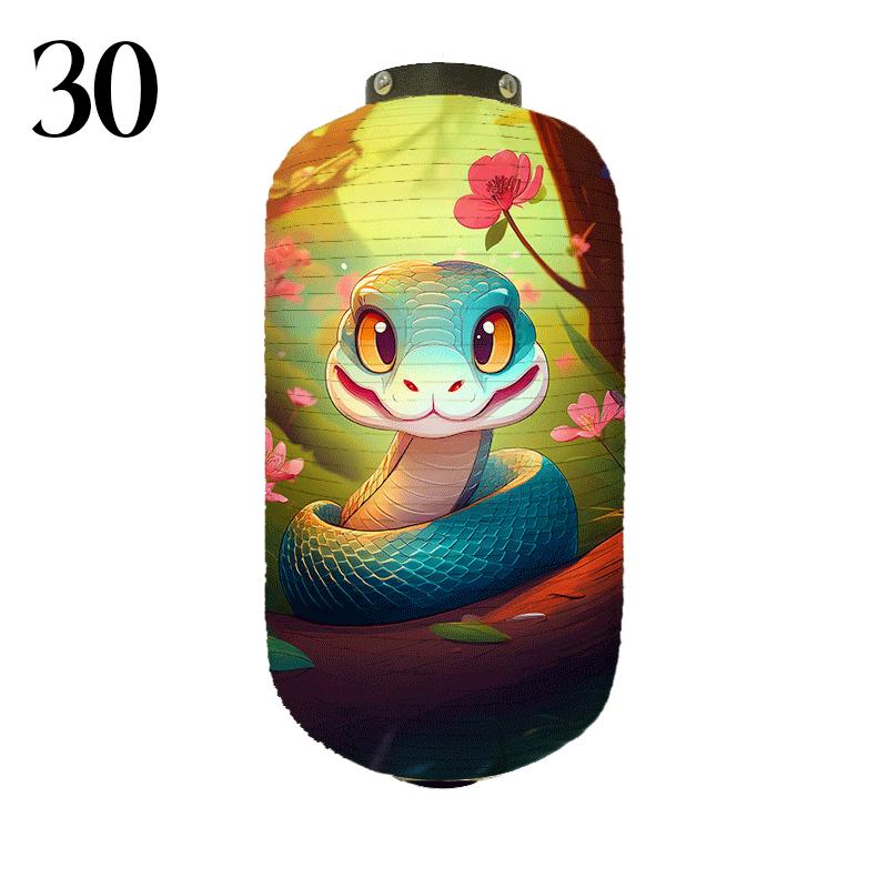 Японский Стиль Тканевый Фонарь Маскоты Новогоднего Фестиваля Зодиакальная Змея Принт Фонарь Магазин Суши Бистро Ресторан Декор Украшения