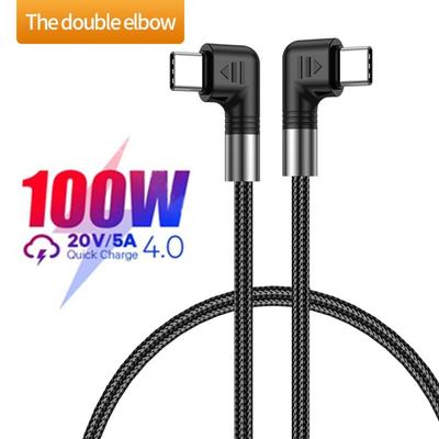 Мобильный телефон 20 В 5 А Двойной изгиб QC4.0 Быстрая зарядка USB-C Кабель данных PD 100 В Тип C Кабель