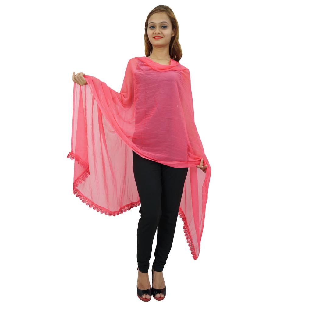 Женские шарфы из шифоновой смеси Dupatta Chunni, индийские шарфы с длинными кисточками
