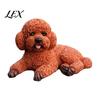 Unique Animal Statuettes Realistic Teddy Dog Statue, Desktop Small Pet Model, Cute Laying Sculpture Thoughtful Memorial Gift for Car Dashboard, Desk,
