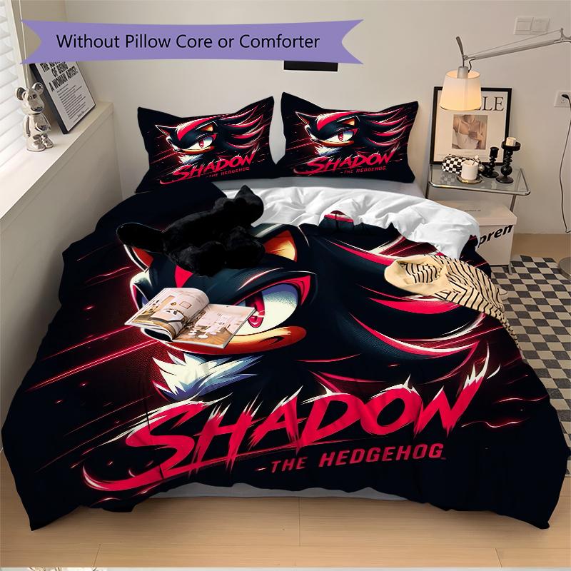 3Pcs Shadow Hedgehog Artwork Bedding Set Quilt Cover Pillowcase Home Christmas Xmas Halloween Gift 1 Duvet Cover 2 Pillowcase Em92423