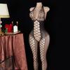 Women Sexy Fishnet Bodysuits Erotic Lingerie Transparent Open Crotch See Through Bodystockings Mesh Long Socks Female Underwear