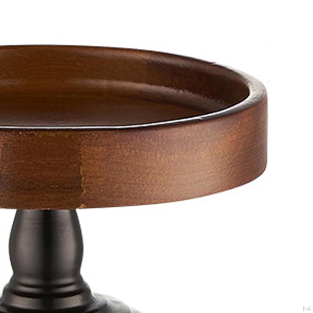 Cake Stand Display Rustic Decorative Round Wood Fruit Tray Dessert Table for