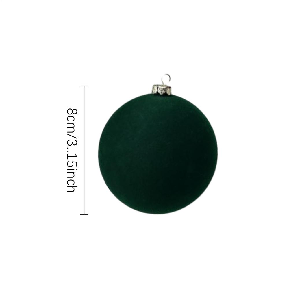 Christmas Ball Ornaments 12PCS/Set New Year Hanging Decorations Flocked Ball Pendant Tree Hanger For Holiday Party Home Wedding