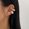 Европейский и американский стиль глянцевые металлические клипсы для ушей в виде капель воды: Геометрические плиссированные серьги-пусеты в виде круга и каффы.