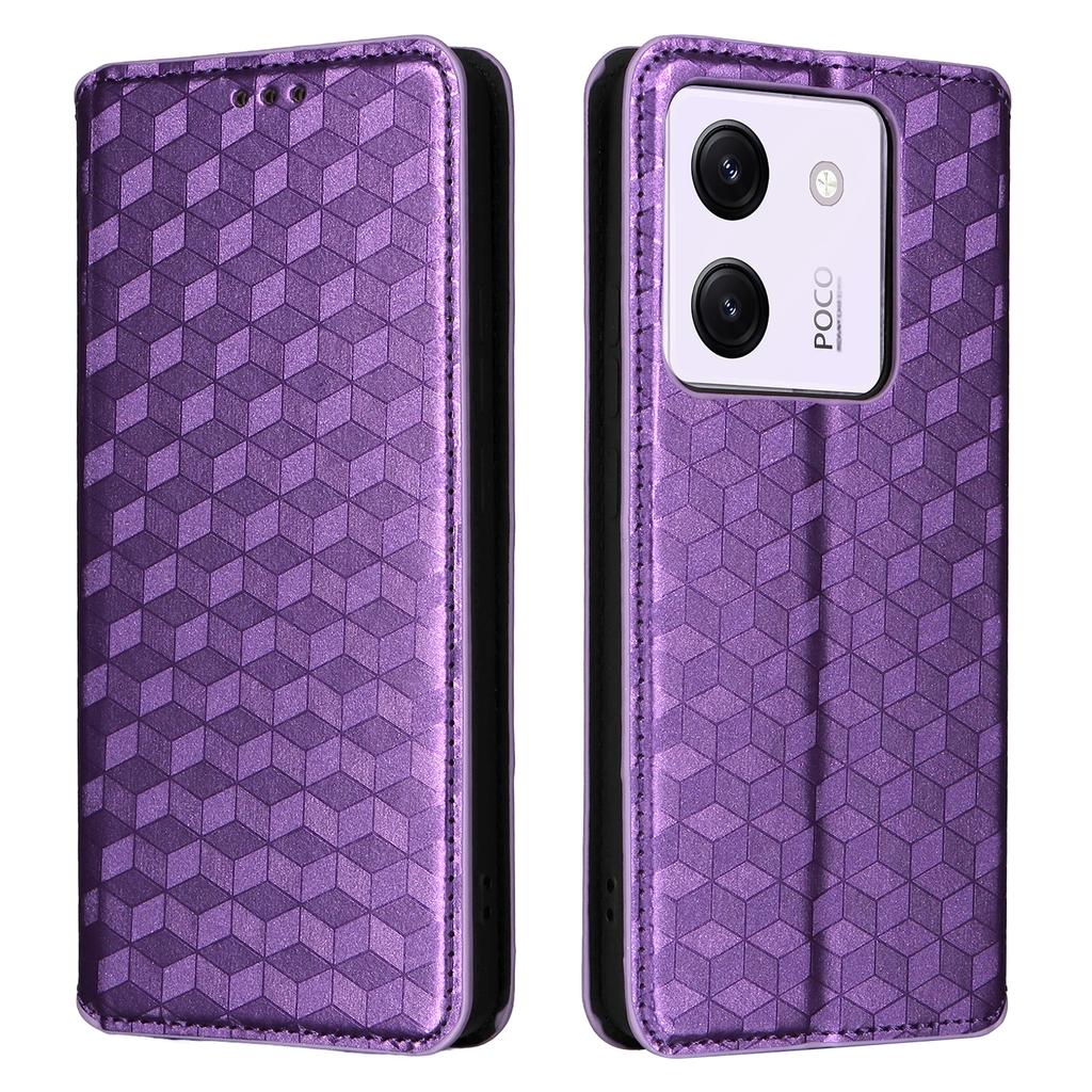 Для Xiaomi Poco M7 Pro 5G Чехол-кошелек Ромбовидный тисненый кожаный чехол для телефона