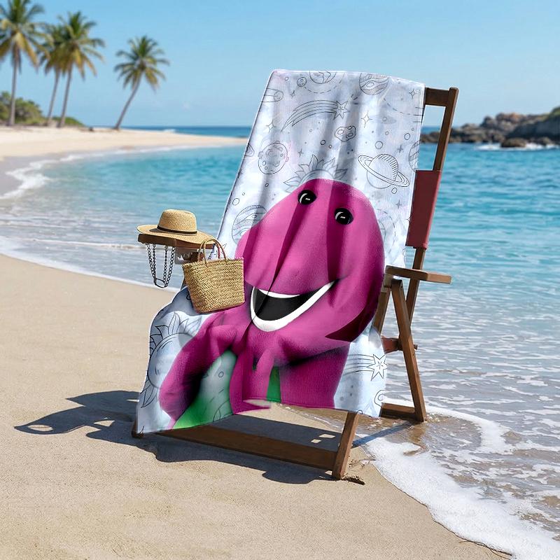 Пляжное полотенце Barney Fashion: Идеально для летних приключений Мягкое, впитывающее и быстросохнущее, подходит для плавания и купания