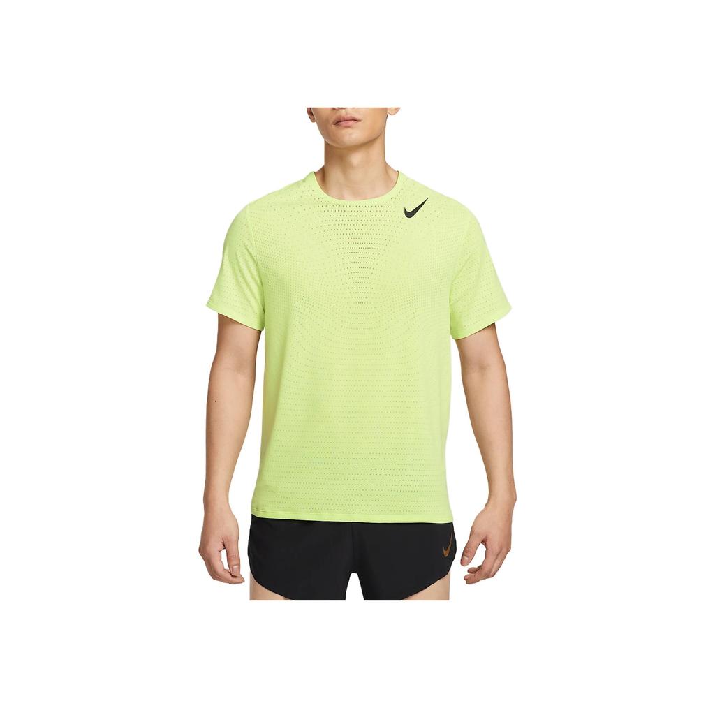 Nike Aeroswift Dri-Fit Adv Comfortable Soft Skin-Friendly Breathable Solid Color Fashion Short Sleeve T-Shirt Men Tops Light-Lemon-Yellow HJ3378-736