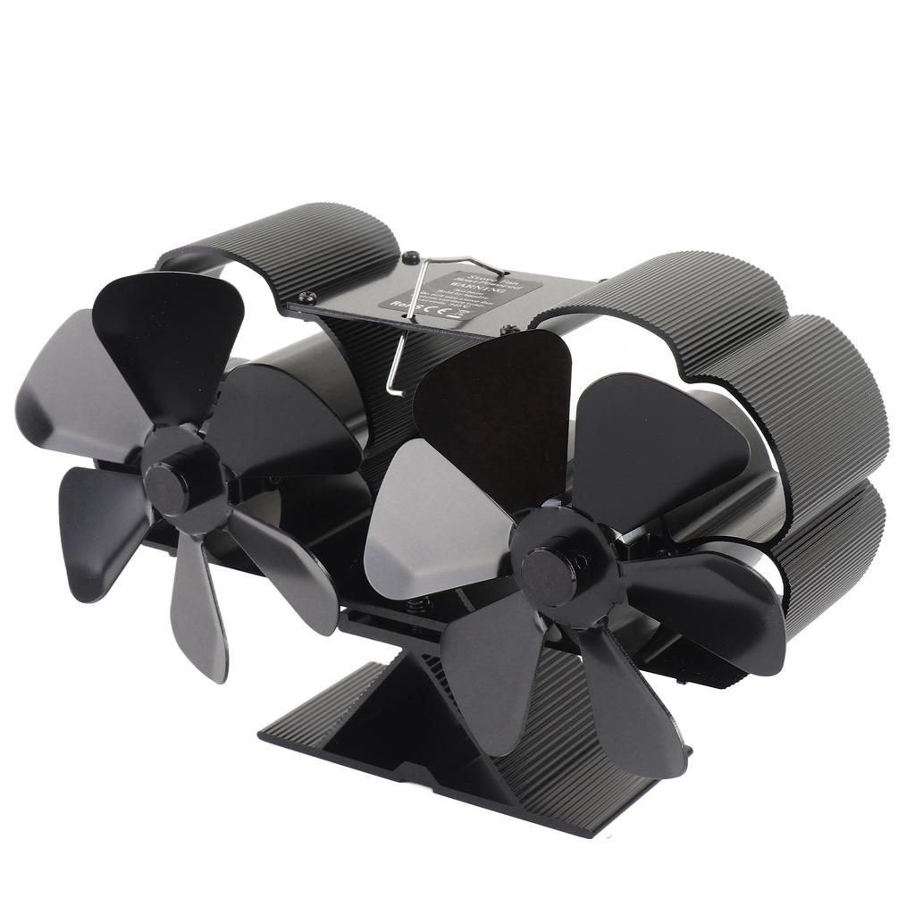 Wood Stove Fan Stove Fan Fireplace Fan Quiet Operating 180-220CFM 1400rpm Aluminum Alloy 6 Blade Heat Powered Wood Stove Fan