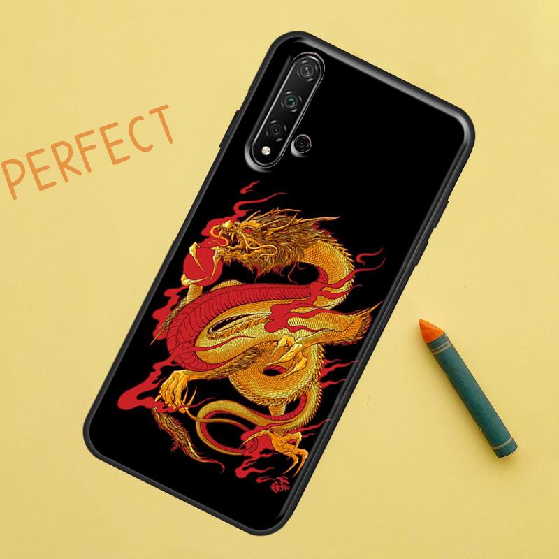 Чехол в китайском стиле с журавлем и драконом для Huawei Nova 5T 9 10 SE 7i 8i 11i 12i Y60 Y61 Y70 Y72 Y73 Y90 Y91 P20 P30 P40 Lite