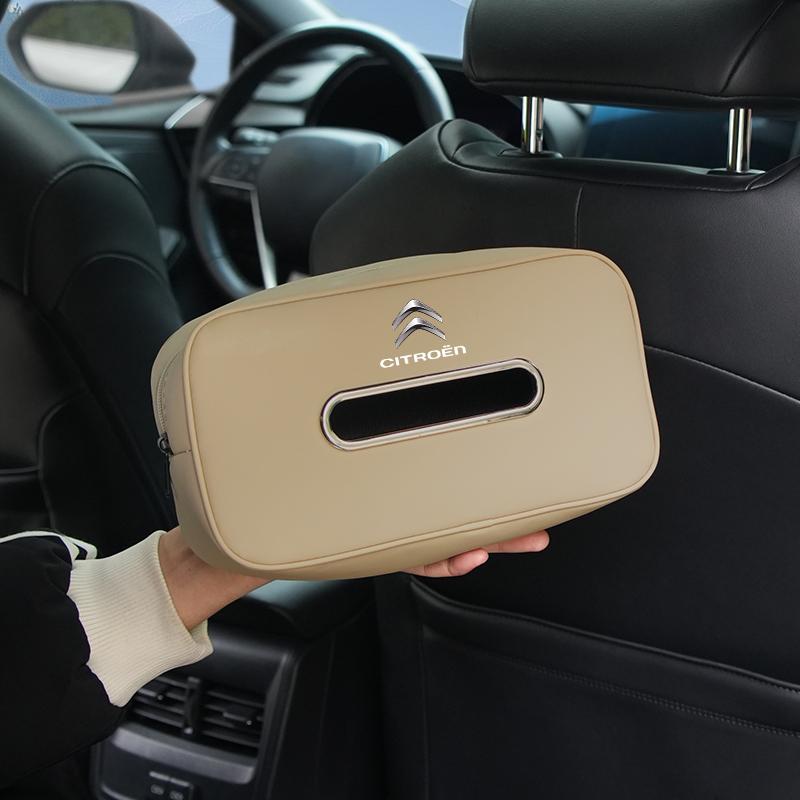 Car Tissue Box Seatback Tissue Bag Easy Installation For Citroen C3 C5 C1 C2 Berlingo Celysee Cactus Picasso Aircross Saxo Grand