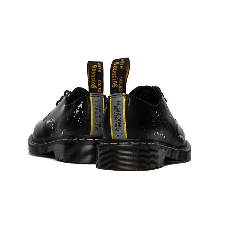 Neighborhood x Dr. Martens 1461 Сделано в Англии Брызги краски Унисекс Кроссовки Черный Белый 27593922