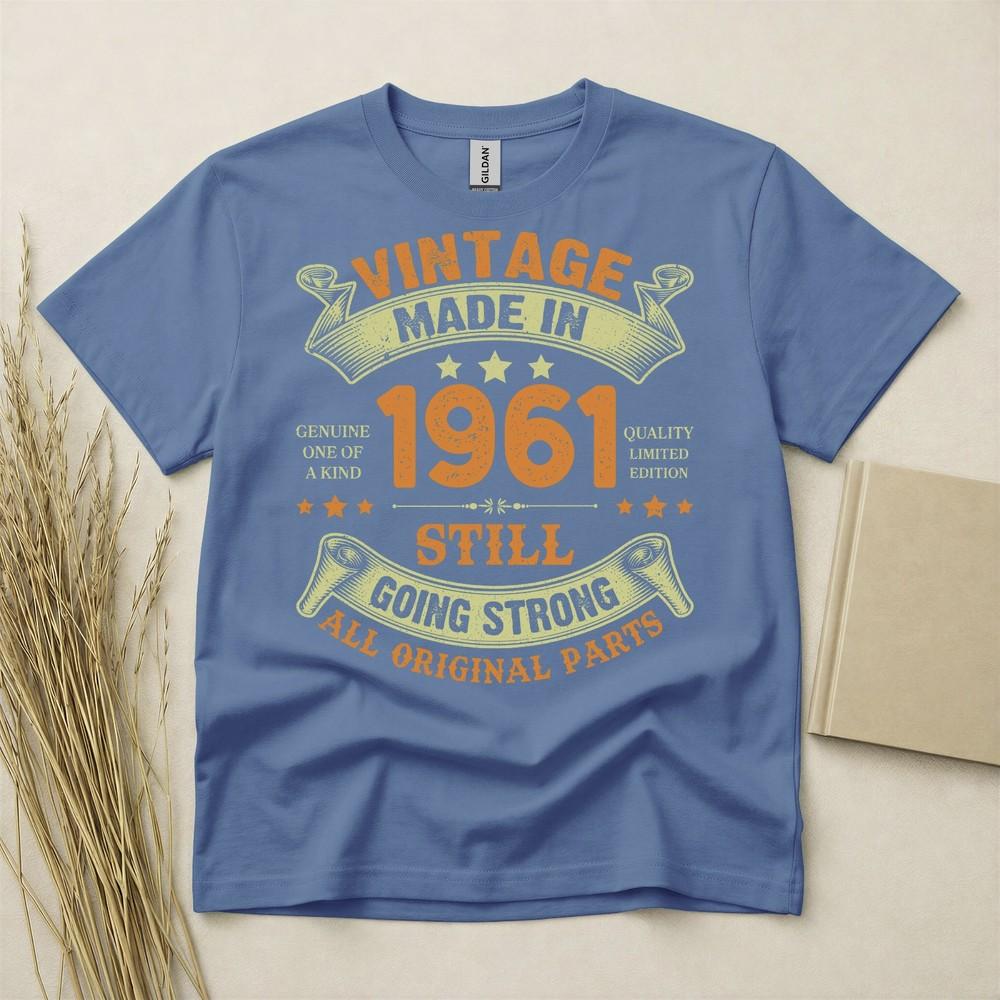 65th Birthday Tshirt Born In 1961 65 Years Old Gifts All Original Parts Vintage