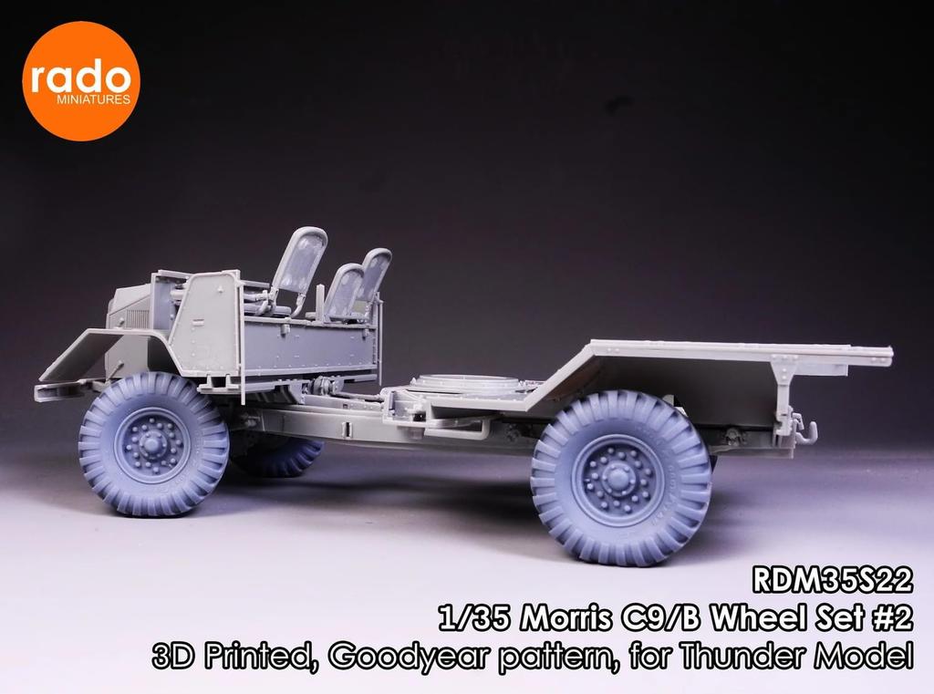 RAD Миниатюрный британский Morris Bofors Вес Деформация Набор шин 2 Шина Goodyear Напечатанные на 3D-принтере Громовые пластиковые детали для модели RDM35S21 1/35 C9/B (для модели)