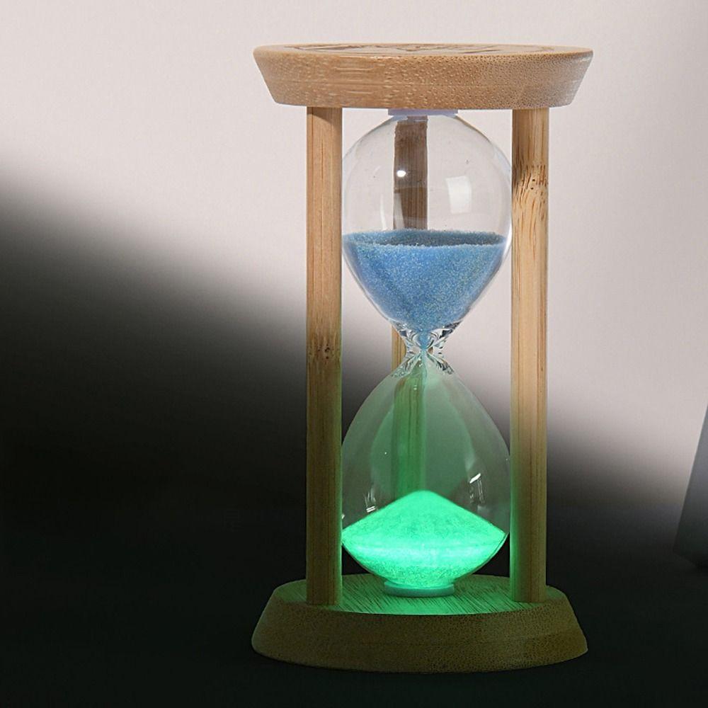 Бамбуковые флуоресцентные песочные часы Креативные декоративные песочные часы Подарок Светящийся песочный таймер Офис