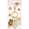Rilakkuma Is Full of Fully Filled Keychain Chairoikoguma Aoico Okami Sakuranokoris AB23902 H12 X W8 X San-X "Everyone Plenty" & & Size D0.8cm