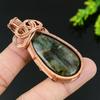 Labradorite Handmade Copper Wire Wrap Jewelry Pendant 2.56 h2F22