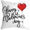 Happy Valentines Day Throw Pillow Case Soft Plush Romantic Red Love Heart Letters Rose Print Decorative Cushion Cover Dakimakura