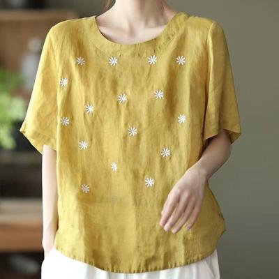 Футболка для женщин, летняя, большого размера, хлопковая футболка, мягкая, свободная, с принтом, повседневная, удобная, пуловер, футболка, топ