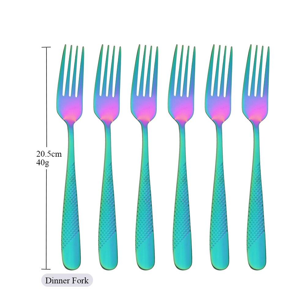 6 шт., набор столовых приборов, вилка для ужина, высококачественная посуда из нержавеющей стали, кухонные винтажные вилки для салата, набор столовых приборов, набор столового серебра