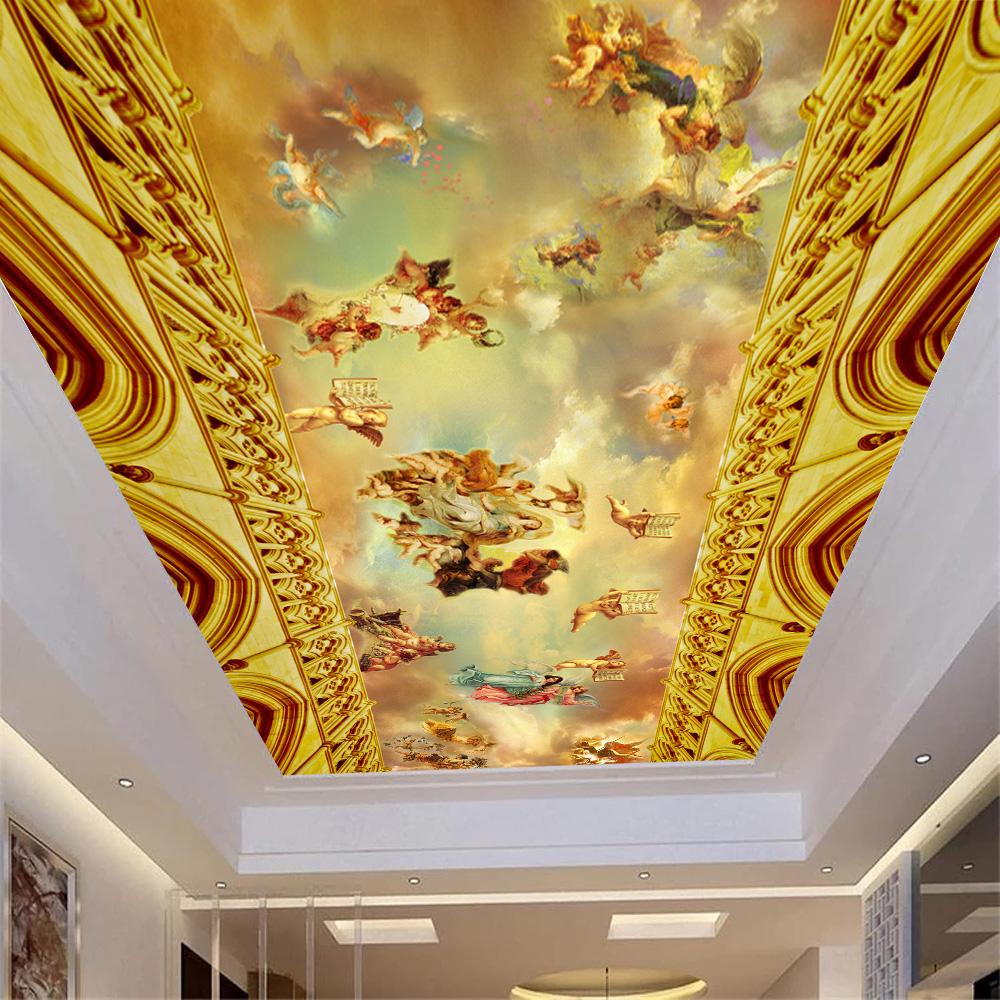 Потолочная фреска Европейская фреска ангела 3d обои для гостиной Фреска потолочные обои домашний декор