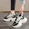 Женские кроссовки на платформе с массивной подошвой, на шнуровке, с толстой подошвой, вулканизированные, женские, из ПУ-кожи, нескользящие, спортивные, для женщин