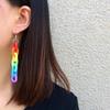 Модная цепочка с крючками для женщин, длинные радужные серьги-клипсы, клубные украшения