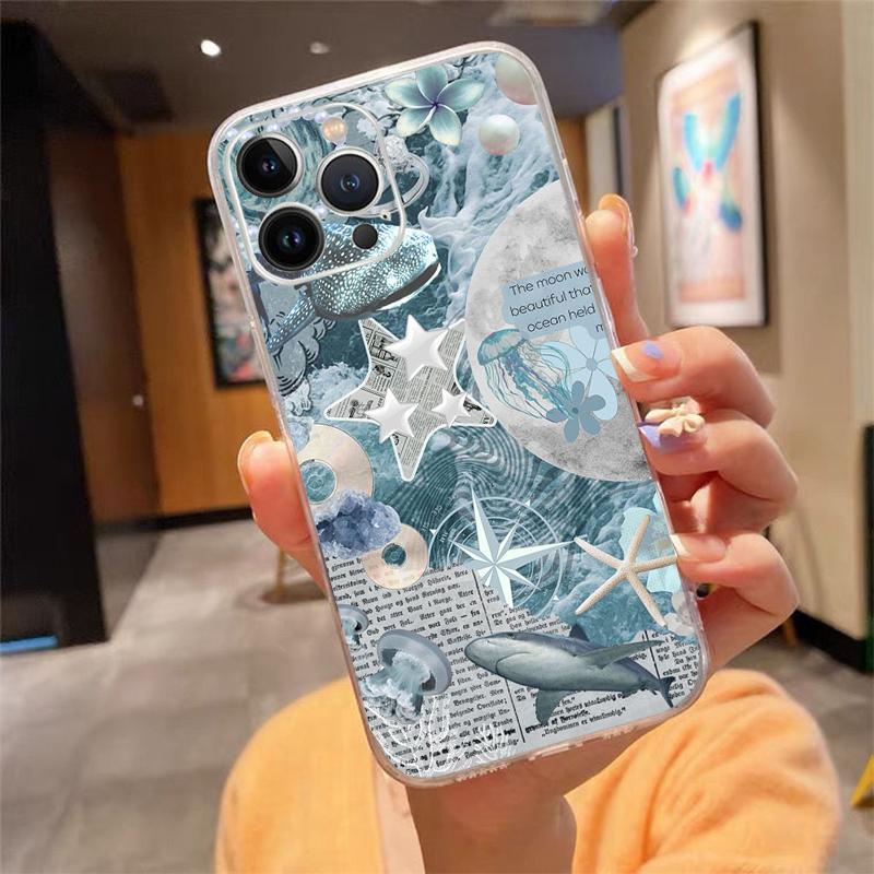 Blue Sea Ocean Summer Aesthetic Phone Case For iphone 17 Pro Max Air 16 15 14 13 Pro Max 15 16 Pro 15Plus