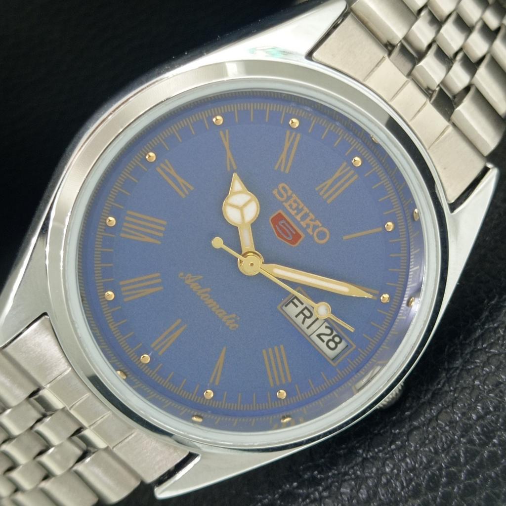ВИНТАЖНЫЕ ОТРЕМОНТИРОВАННЫЕ МУЖСКИЕ АВТОМАТИЧЕСКИЕ ЧАСЫ SEIKO 5 6309A ЯПОНИЯ СИНЕГО ЦВЕТА ЦИФЕРБЛАТА a442143-7