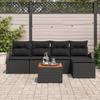 VidaXL Ensemble de canapés de jardin de 6 pièces avec coussins, noir, poly rattan, acacia 3347569