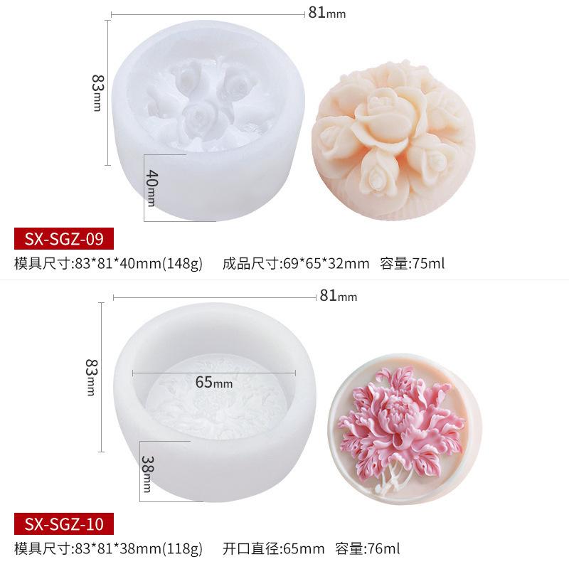 Пион, роза, силиконовая форма для мыла, форма для выпечки помадки, торта, сделай сам, ароматерапия, инструменты для украшения свечей, мыло ручной работы