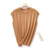 Round Neck Sleeveless Wool Knitted Short-sleeved Spring and Autumn New Loose and Slim Simple Casual Knitted Women's Top
