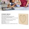 Heart Rose Bunny Flower Wooden Cookie Mold Natural Beech Wood Baking Stamp  Christmas Baking