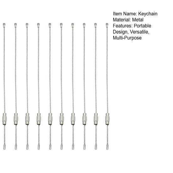10Pcs Stainless Steel Wire Keychains 1/1.5/2mm Cable Loop Connecter